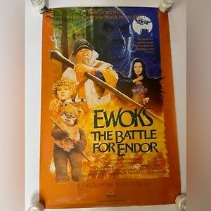 Star Wars! “EWOKS BATTLE FOR ENDOR” movie poster original vintage (1990)